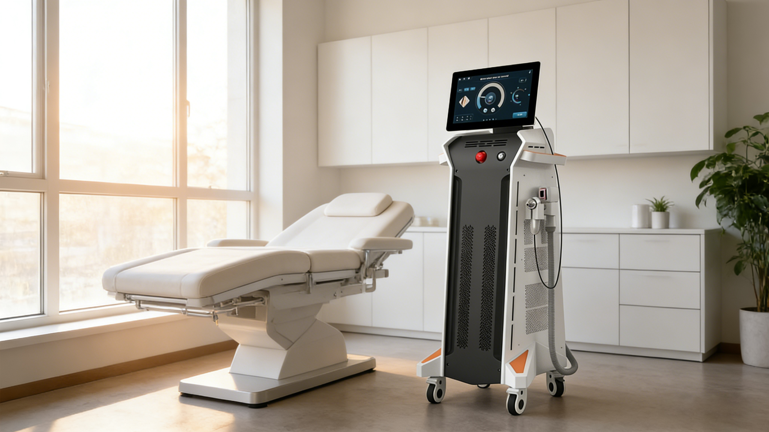 AresLite laser device with two handles and a touchscreen