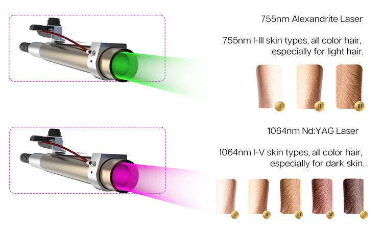 dual wavelength 755nm and 1064nm laser